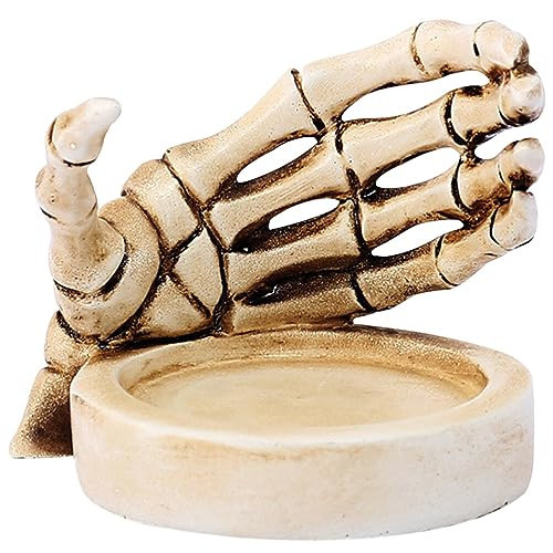 Skeleton Hand Candle Holder Halloween Skull Gothic Tealight Candle Stand Novelty Scary Spooky Candlestick Halloween Home Bar Party Tabletop Decor | Amazon (US)
