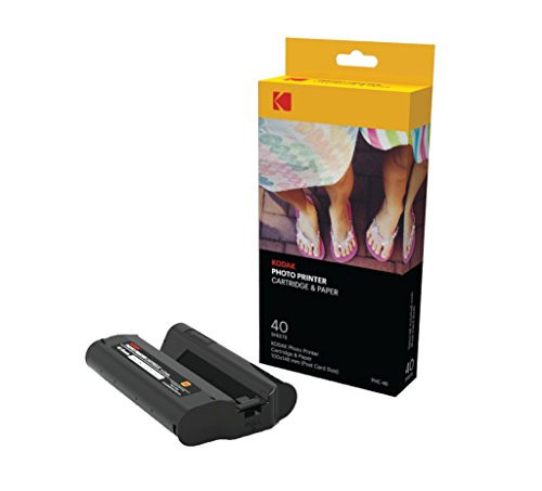 KODAK Dock Plus & Dock Photo Printer Cartridge PHC-40 – Cartridge Refill & Photo Paper - 40 Pack,Black | Amazon (US)