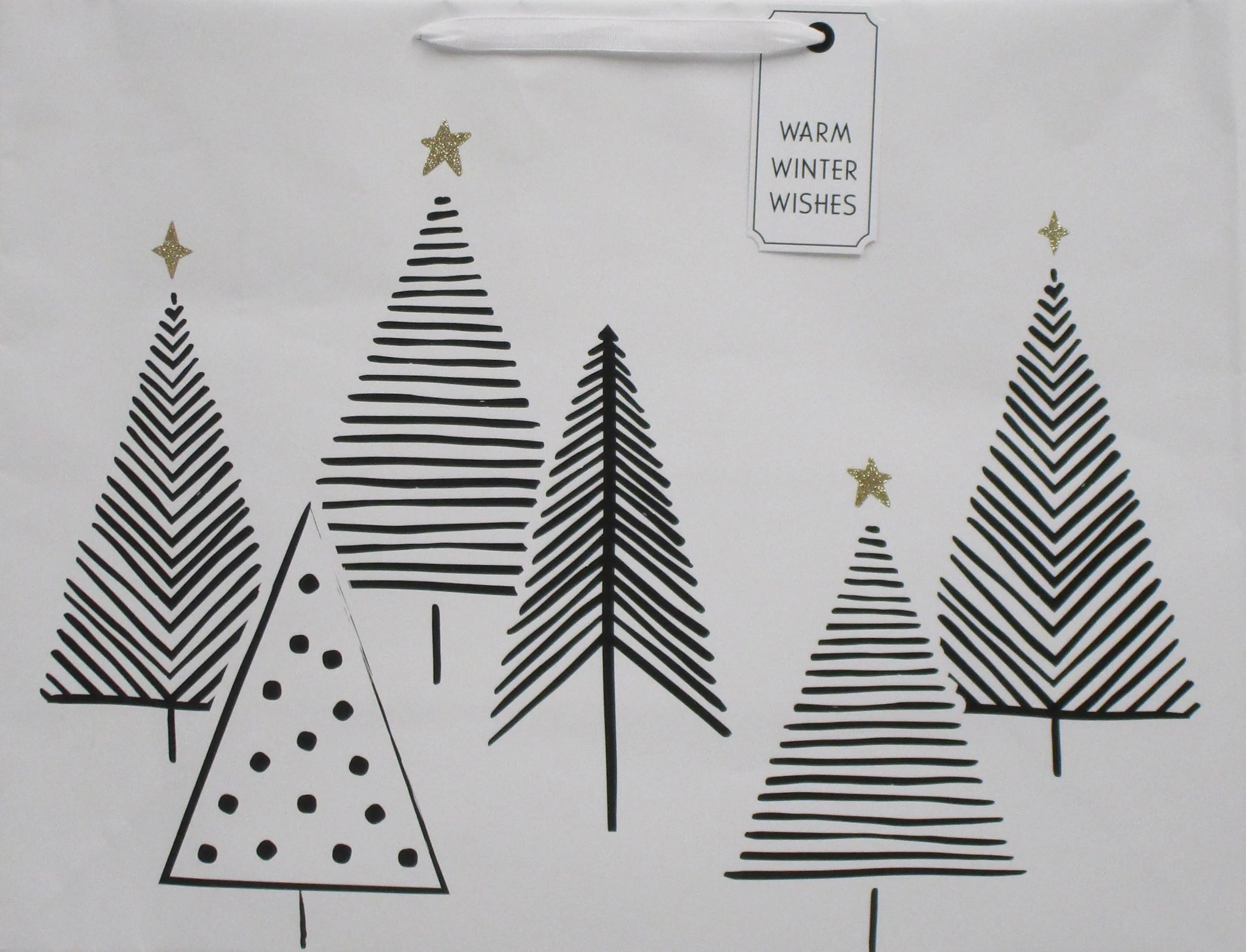 Super Jumbo Vogue Black and White Trees Gift Bag, 22 in x 8.67 in x 17 in, by Holiday Time | Walmart (US)