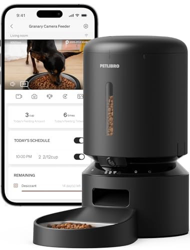 PETLIBRO Automatic Cat Feeder with Camera, 1080P HD Video with Night Vision, 5G WiFi Pet Feeder with 2-Way Audio, Low Food & Blockage Sensor, Motion & Sound Alerts for Cat & Dog Single Tray | Amazon (US)