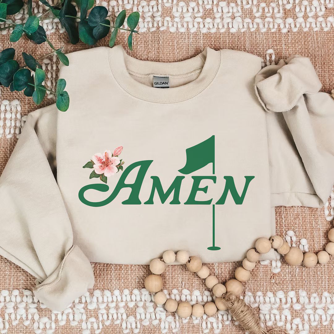 Amen Masters Golf Sweatshirt, Golf Azalea Crewneck Sweater, Masters Golf Party Shirt, Golf Woman ... | Etsy (US)