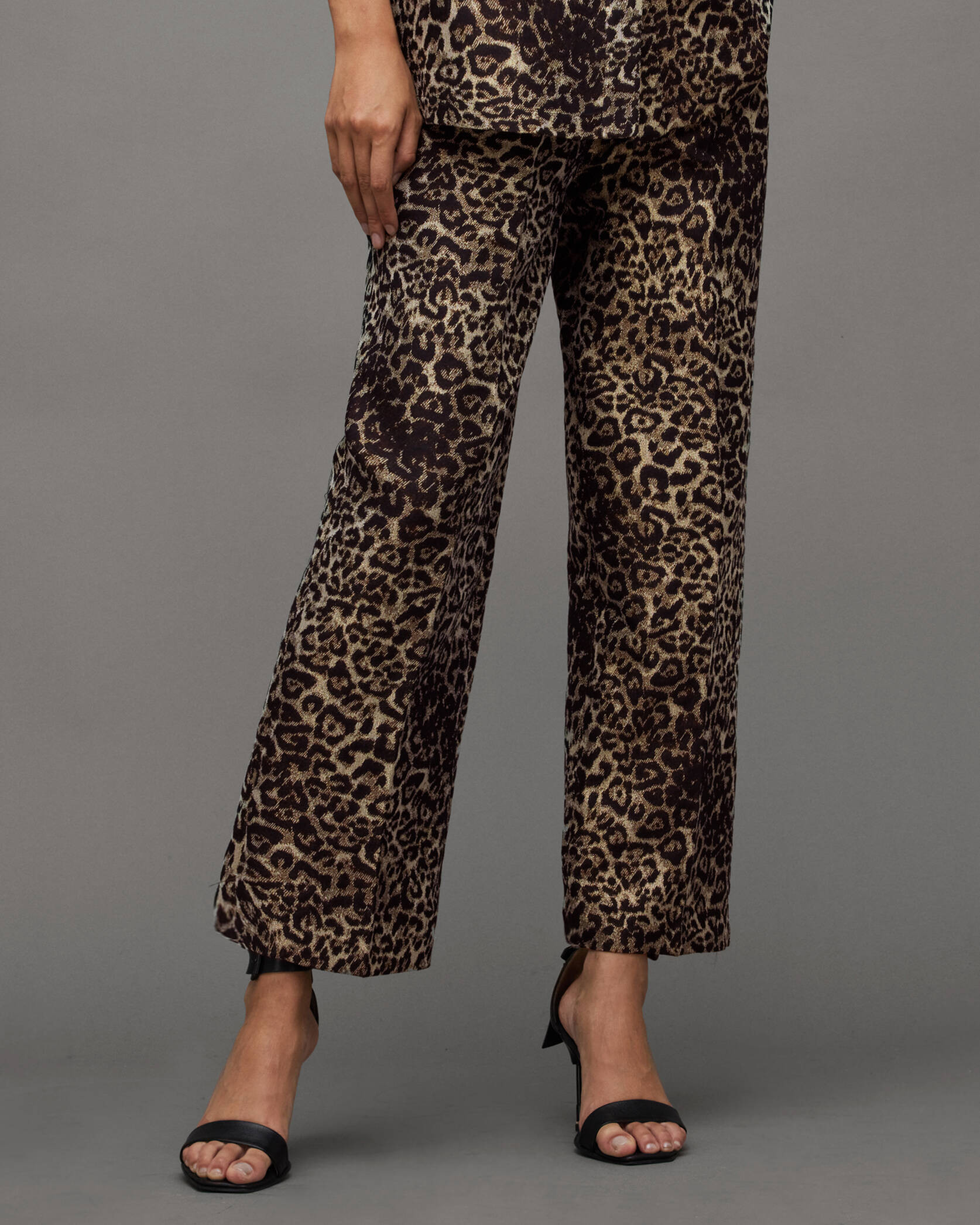Jemi Leopard Print Relaxed Fit Trousers LEOPARD GOLD | ALLSAINTS | AllSaints UK