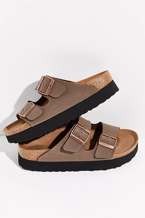 Arizona Platform Vegan Birkenstock Sandals by Birkenstock at Free People, Mocha, EU 36 | Free People (Global - UK&FR Excluded)