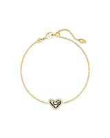 Ari Heart Gold Chain Bracelet in Rose Quartz | Kendra Scott