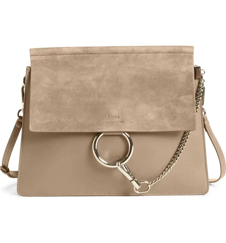 Faye Suede & Leather Shoulder Bag | Nordstrom