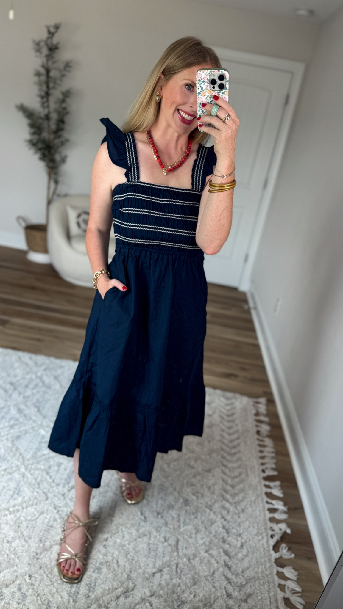 Weekend Walmart Wins try on 
Smocked midi dress- small

#LTKmomlife #LTKootd