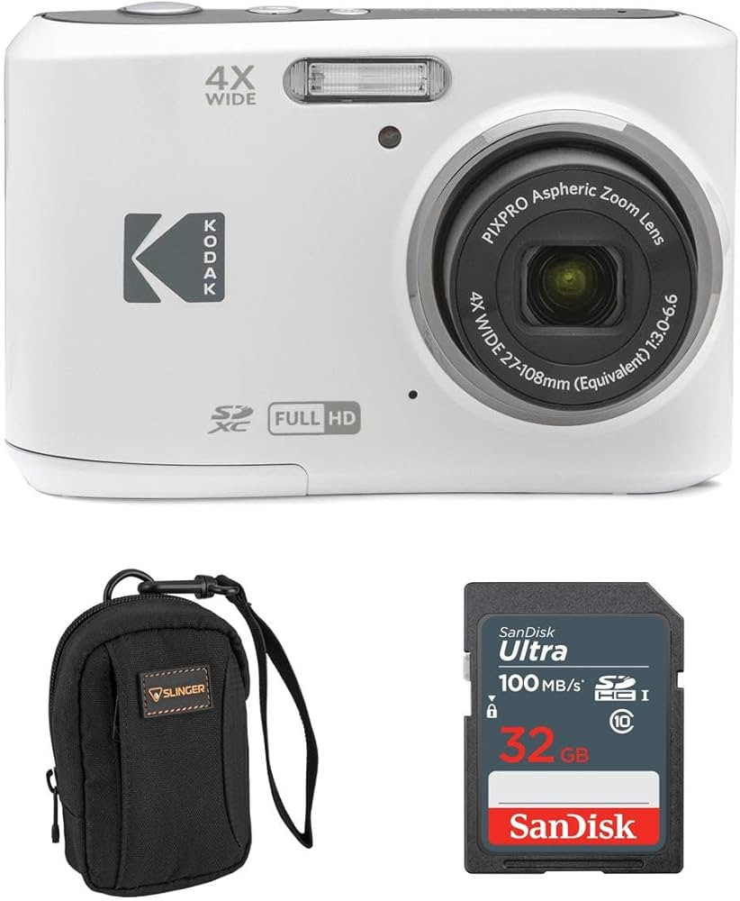 Kodak PIXPRO FZ45 Friendly Zoom 16MP Full HD Digital Camera, White, Bundle with 32GB Memory Card ... | Amazon (US)