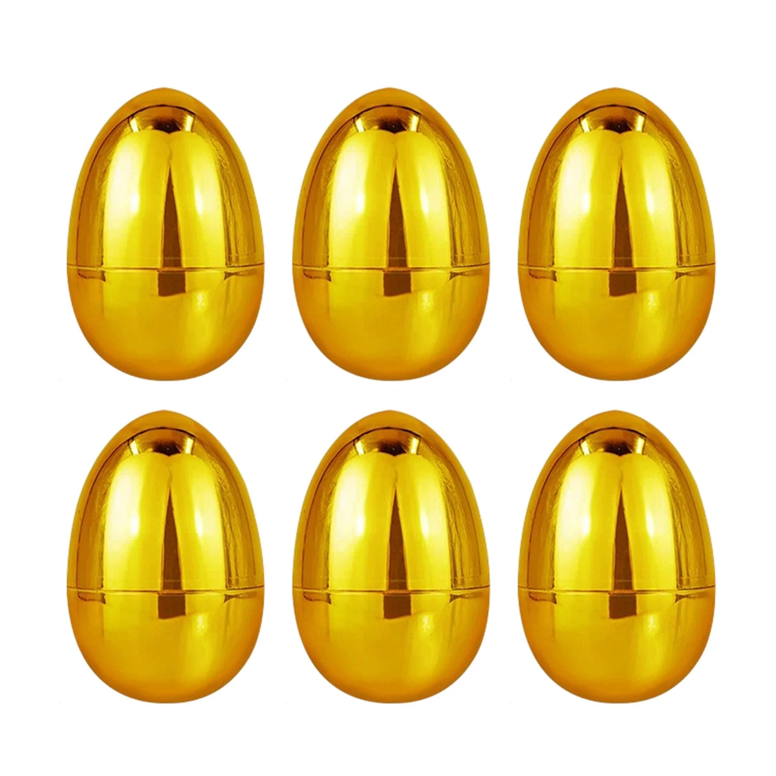 Tahtuvzn School Home Decor 6Pcs Golden Eggs Plastic Easter Fillable Surprise Empty for Game Toddl... | Walmart (US)