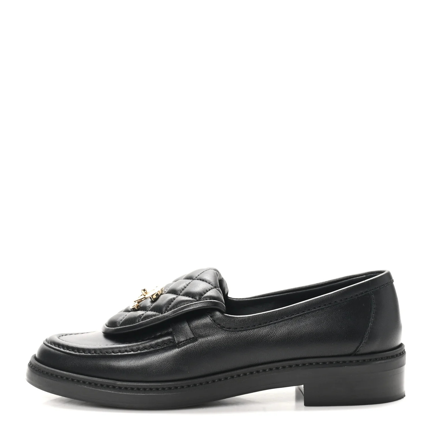 Lambskin Quilted CC Turnlock Loafers 37.5 Black | FASHIONPHILE (US)
