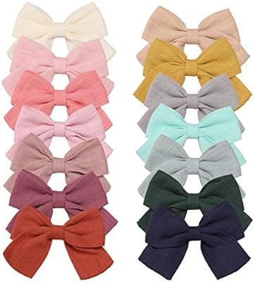 14 Pieces Baby Girl Hair Bow Clips Barrettes, Assorted Hair Accessories Alligator Clip for Little... | Amazon (US)
