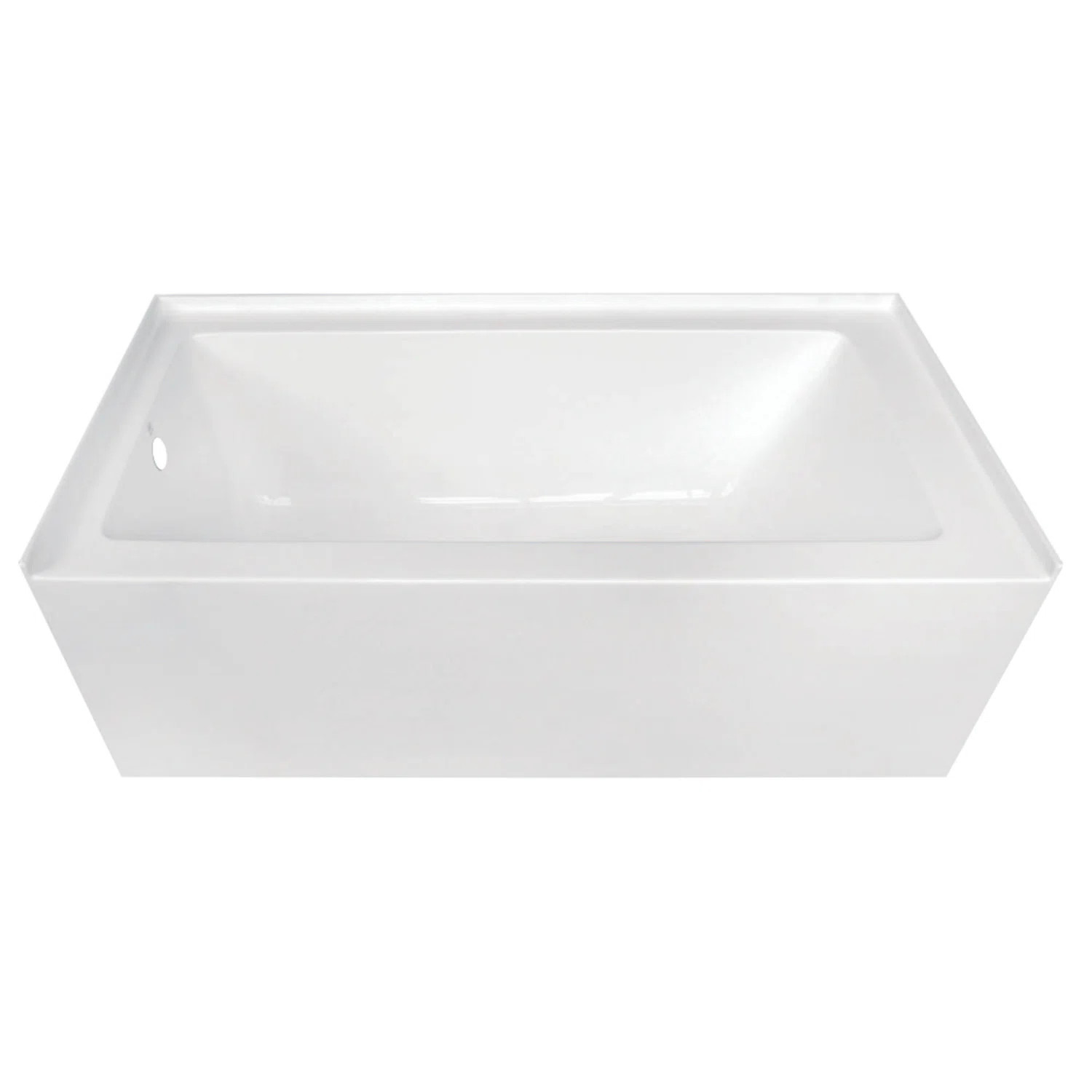 Kingston Brass Aqua Eden 60-Inch Acrylic Rectangular 3-Wall Alcove Tub VTDE603122L | Wayfair North America