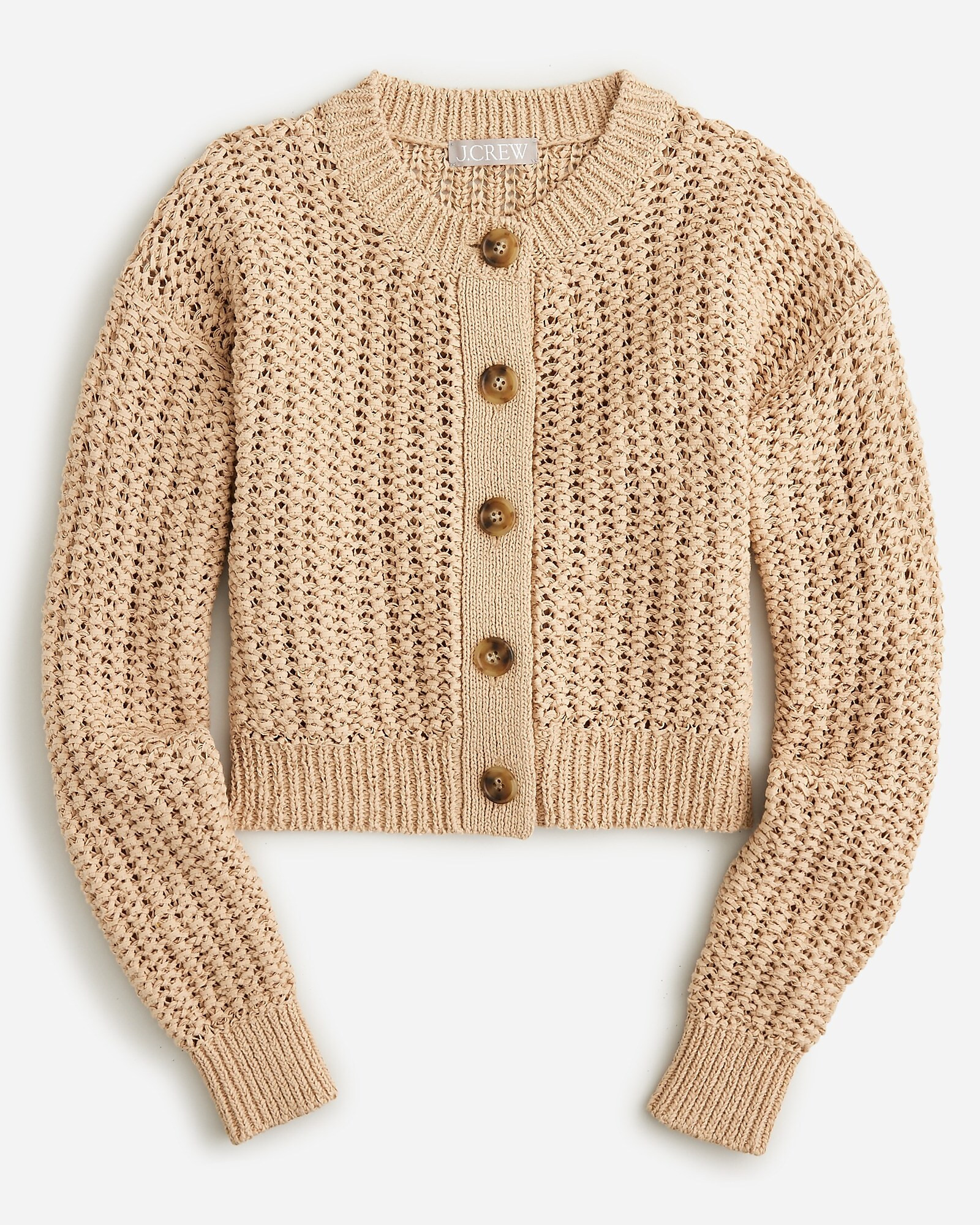 Cropped cardigan sweater in textured pointelle | J. Crew US