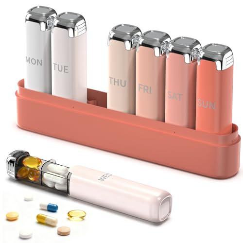 Pill Organizer 3X a Day for Women – Weekly Pill Organizer,Detachable Pill Box 7 Day,Travel Daily Pill Case Organizer,Vitamin Organizer& Supplement Organizer for Daily Meds & Supplements,Cute Pink | Amazon (US)