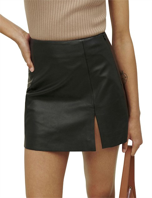 Veda Margie Leather Mini Skirt | David Jones (Australia & New Zealand)