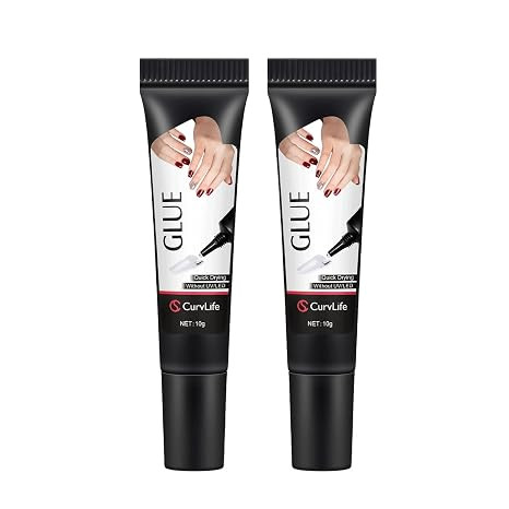 Curvlife Upgraded Super Strong 10g Semi Solid Nail Glue, 2pcs Best Soft Gel Nail Glue for Press o... | Amazon (US)