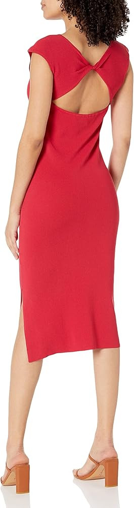 The Drop Women's Laila Power Shoulder Twist-Back Midi Sweater Dress | Amazon (US)