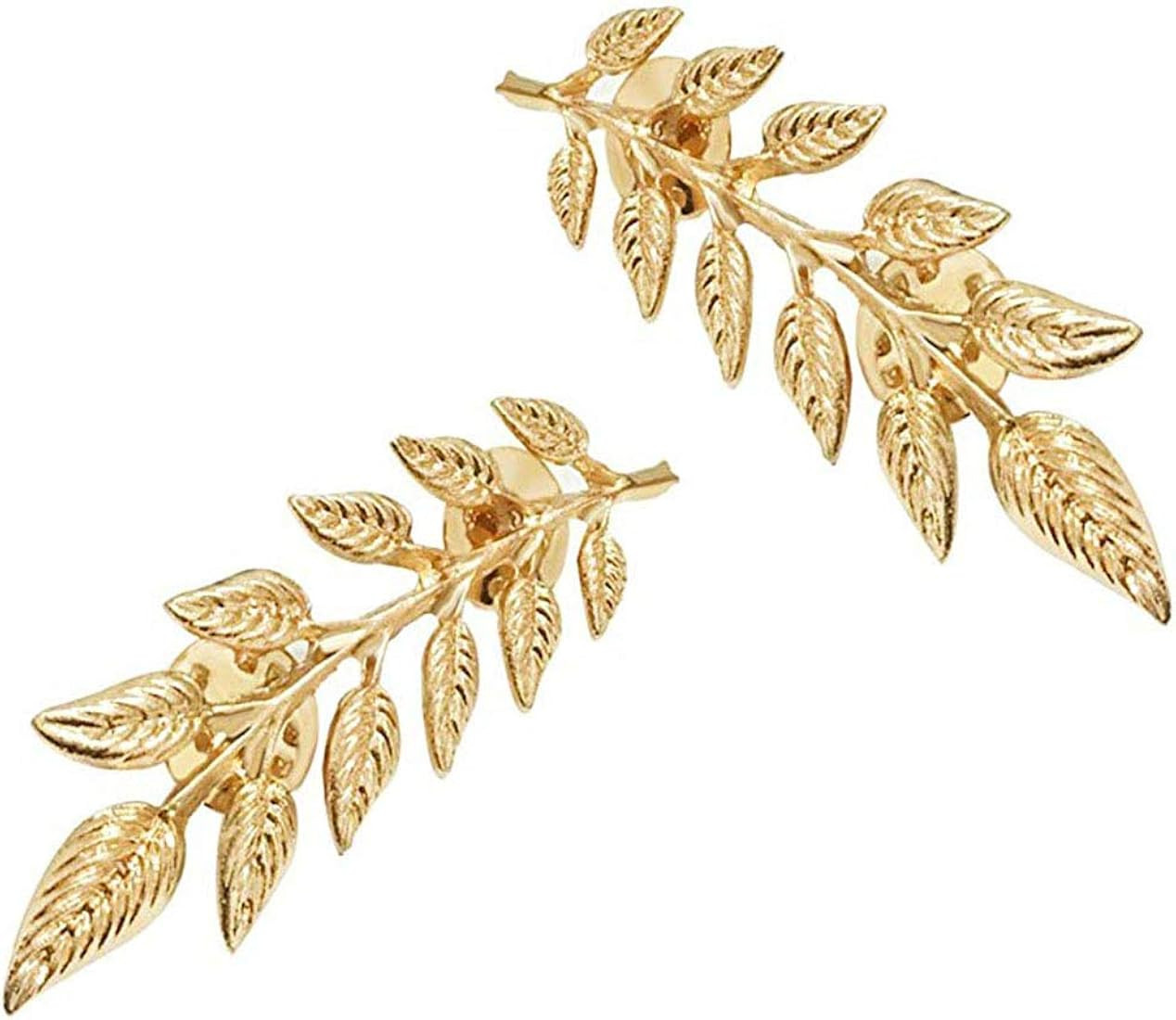 MINGHUA Gentlemen Suit Brooches Simple Elegant Double Leaf Collar Pin Brooch Gold Silver Plant Br... | Amazon (US)