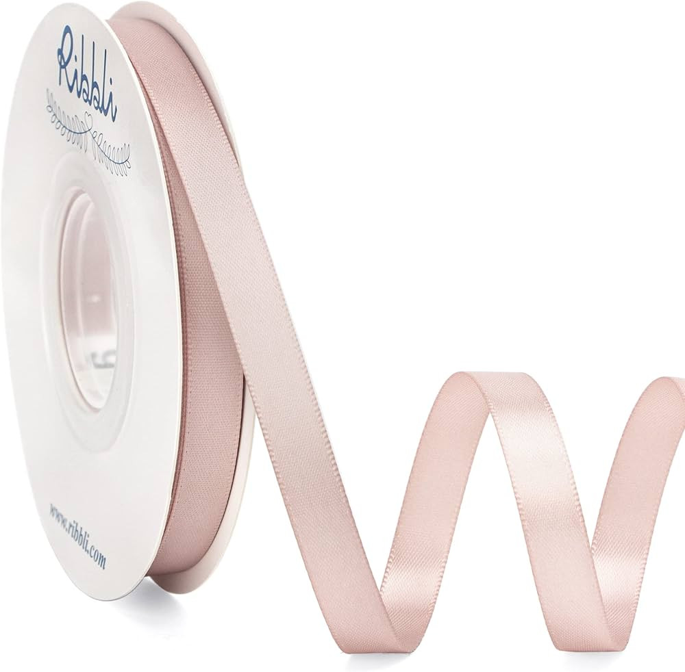 Ribbli Double Faced Vanilla Satin Ribbon,3/8” x Continuous 25 Yards,Use for Bows Bouquet,Gift W... | Amazon (US)