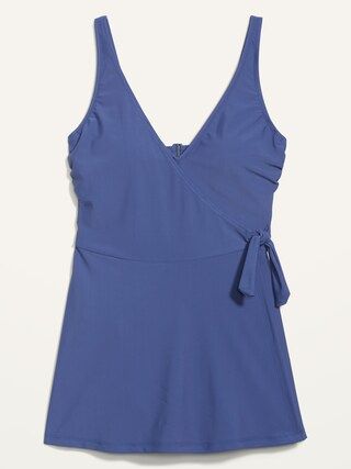V-Neck Wrap-Front One-Piece Swimsuit Dress for Women | Old Navy (US)