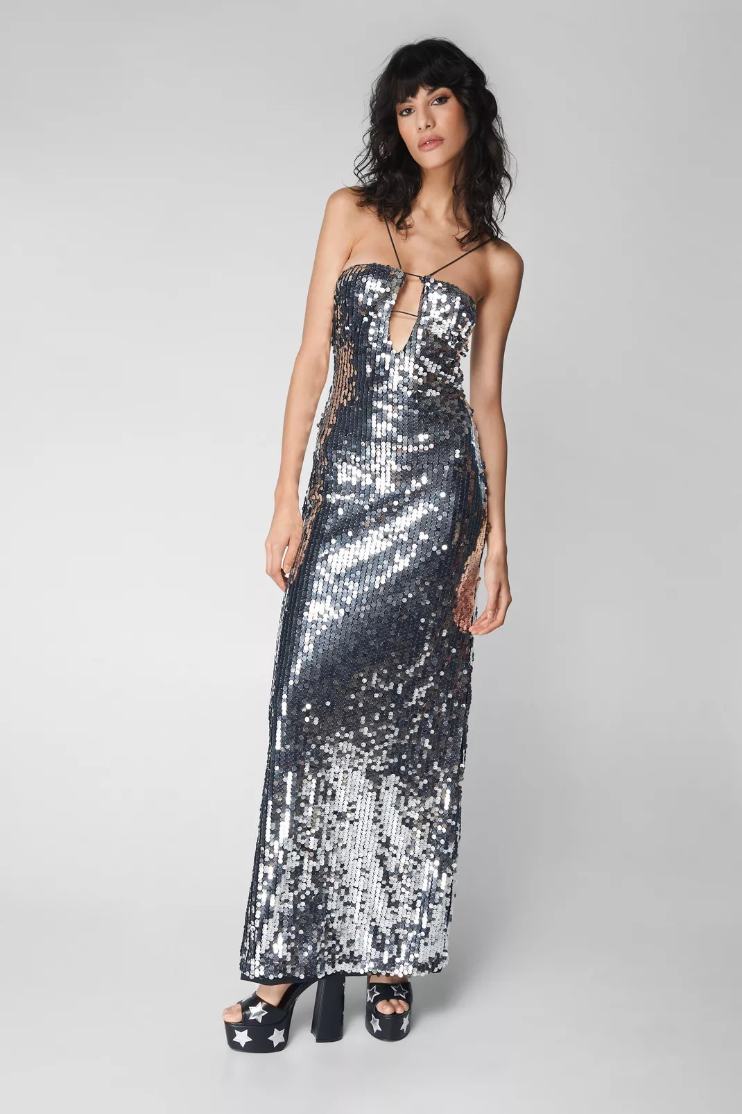 Cut Out Detail Sequin Maxi Dress | Nasty Gal US