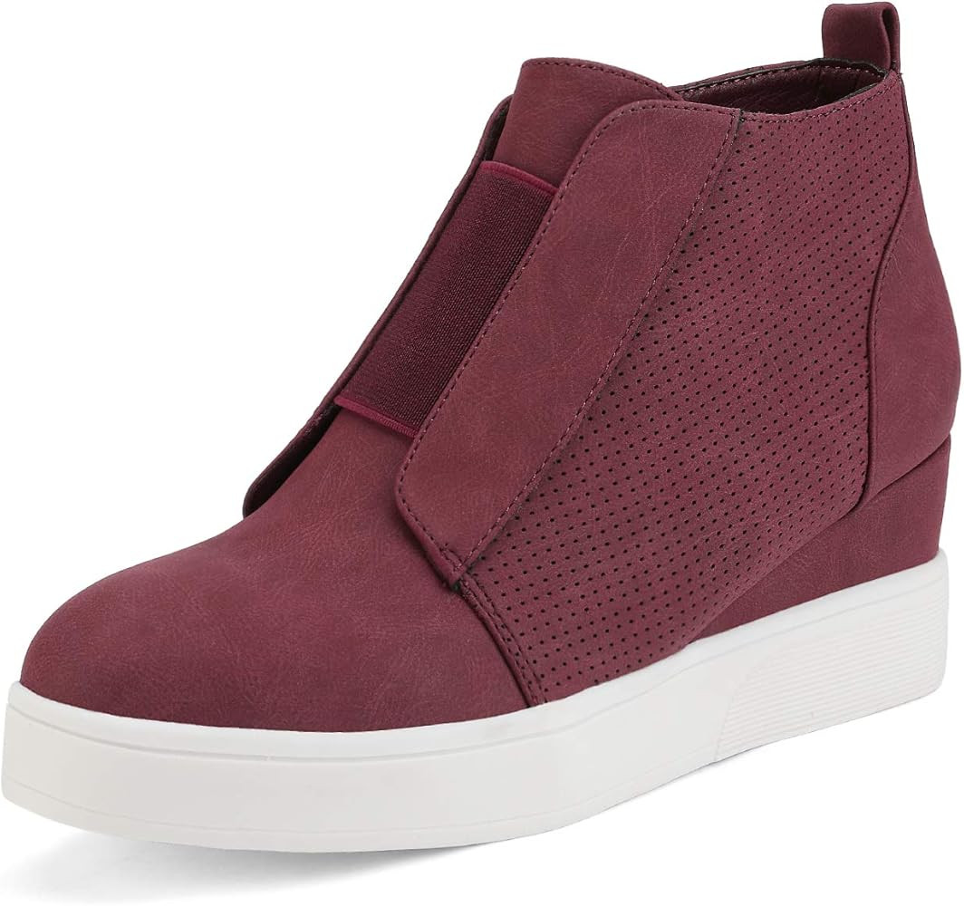 DREAM PAIRS Women’s Platform Wedge Sneakers Ankle Booties | Amazon (US)