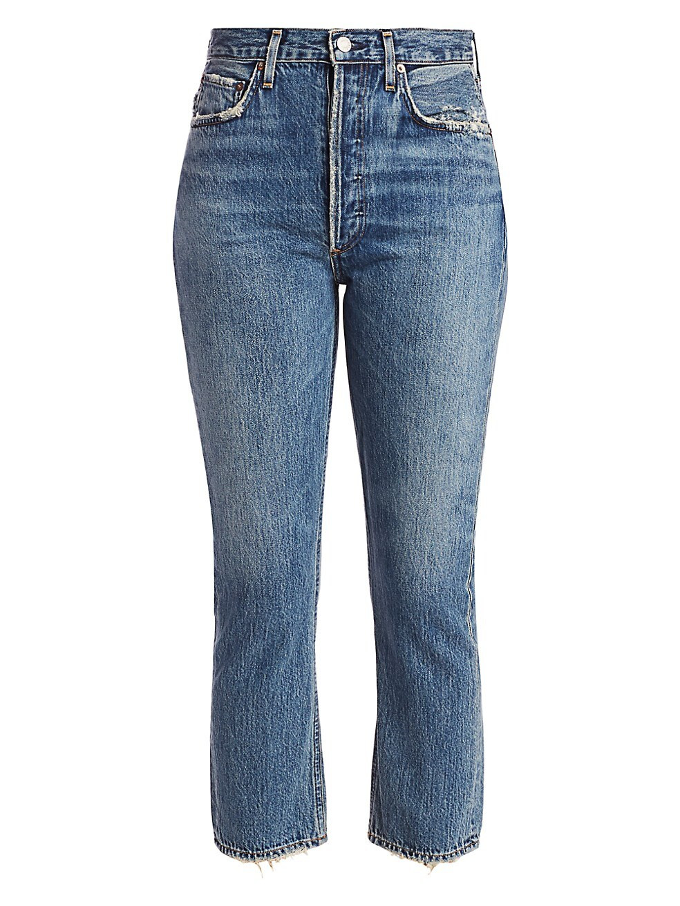 AGOLDE Riley Mid-Rise Straight-Leg Ankle Jeans | Saks Fifth Avenue