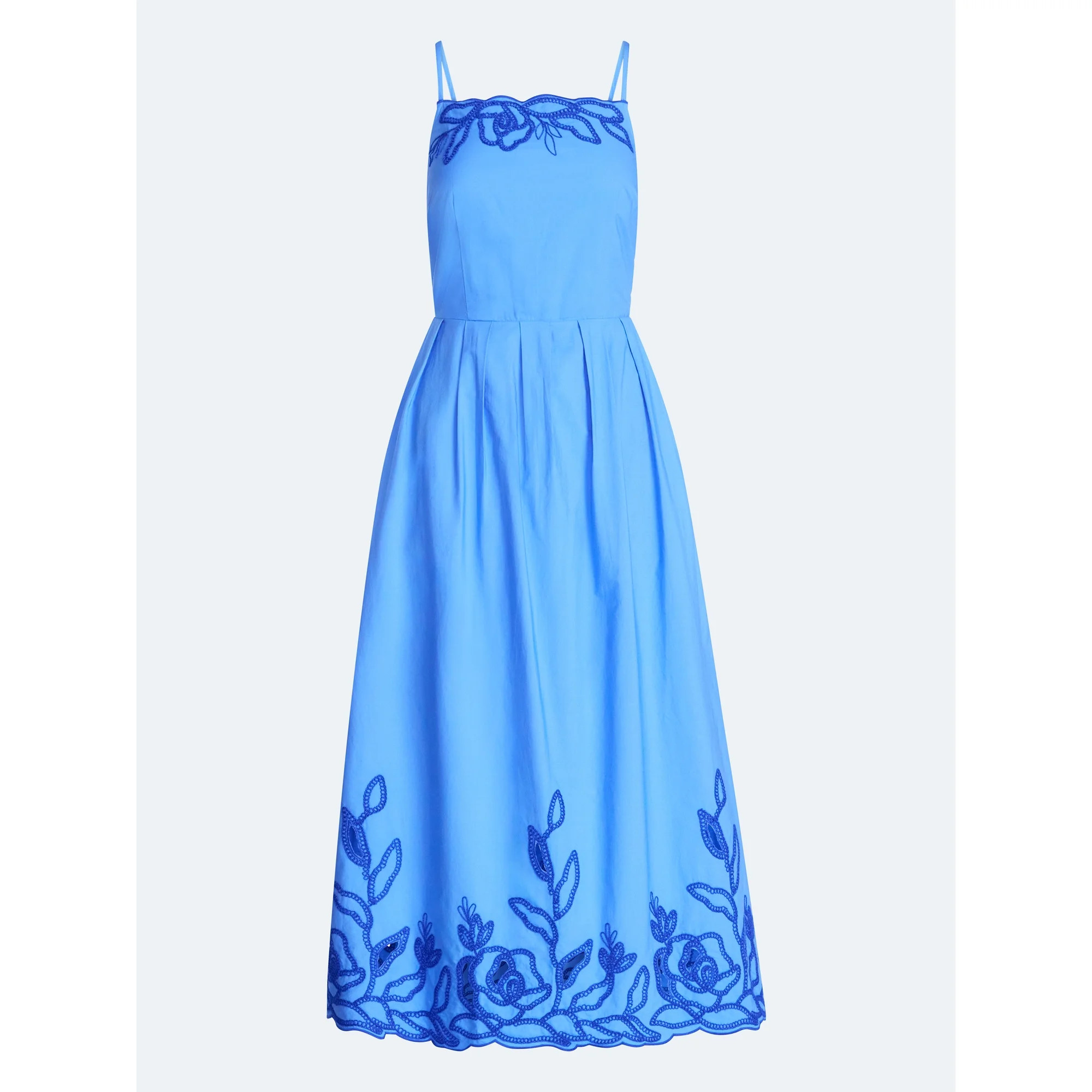 Free Assembly Women's and Women's Plus Embroidered Cotton Midi Dress, Sizes XS-4X | Walmart (US)
