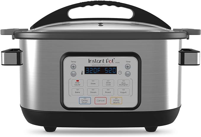 Instant Pot Aura 10-in-1 Multicooker Slow Cooker, 10 One-Touch Programs, 6 Qt, Silver (AURA 6Qt) | Amazon (US)