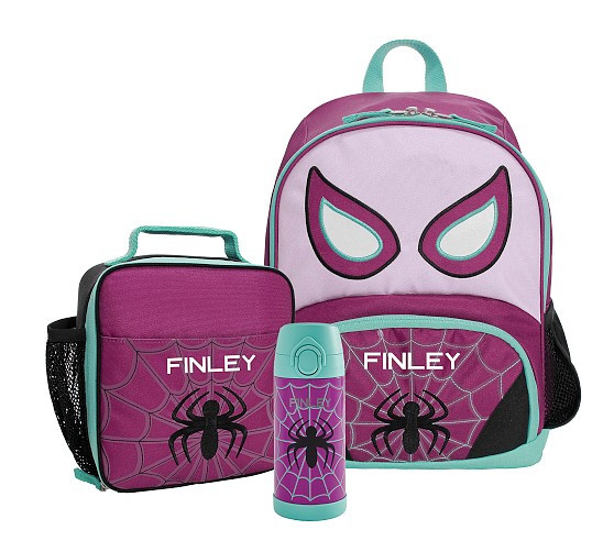 Mackenzie Marvel's Ghost-Spider Glow-in-the-Dark Critter Backpack & Lunch Bundle, Set of 3 | Pottery Barn Kids
