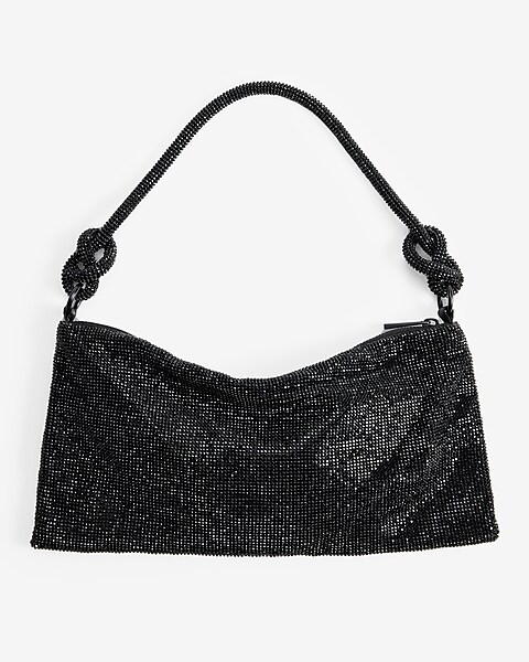 Rhinestone Knot Strap Slouch Bag | Express