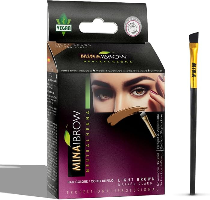 MinaiBrow Tint Kit Light Brown | Natural Spot Coloring Brow Powder with Brush for Tinting | Water... | Amazon (US)
