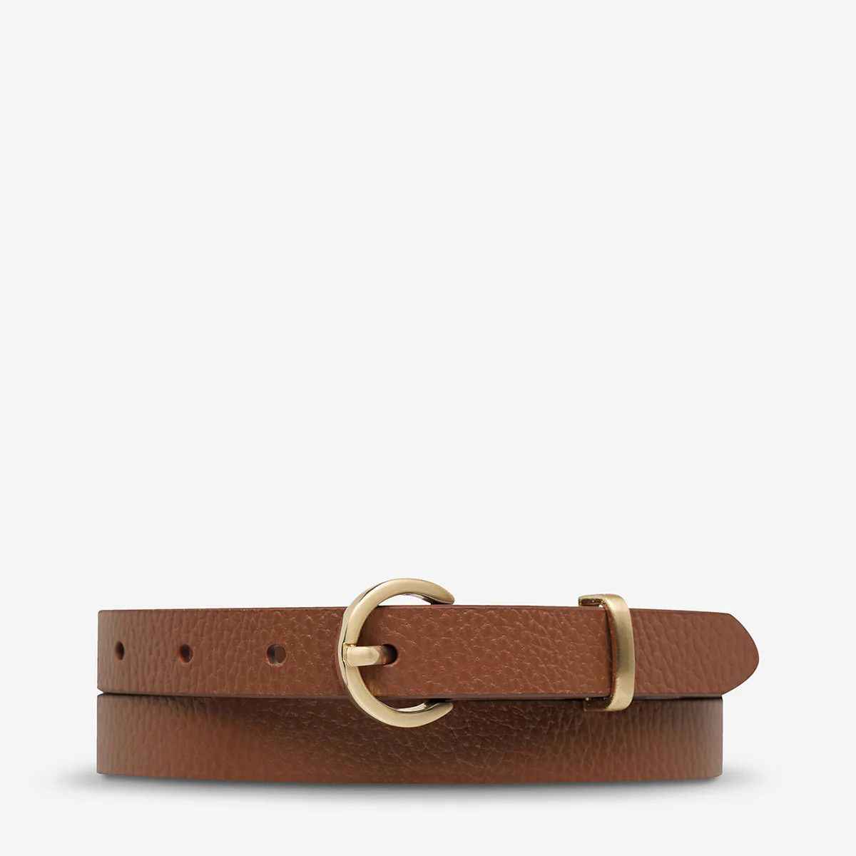 Happens All The Time Women’s Tan/Gold Leather Belt | Status Anxiety® | Status Anxiety 