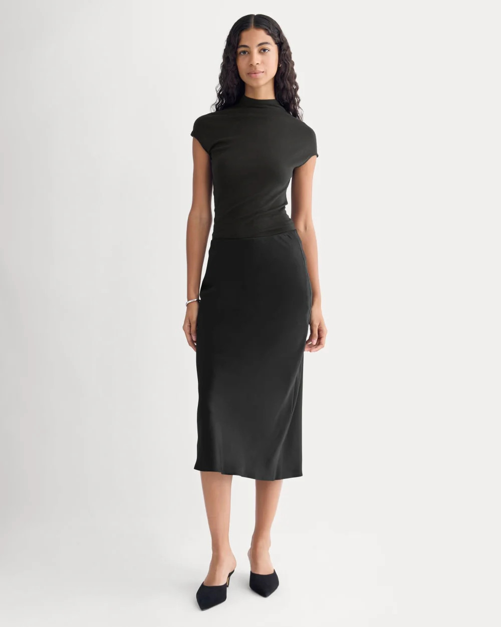 Slip Skirt in Silk Charmeuse | Black | Everlane
