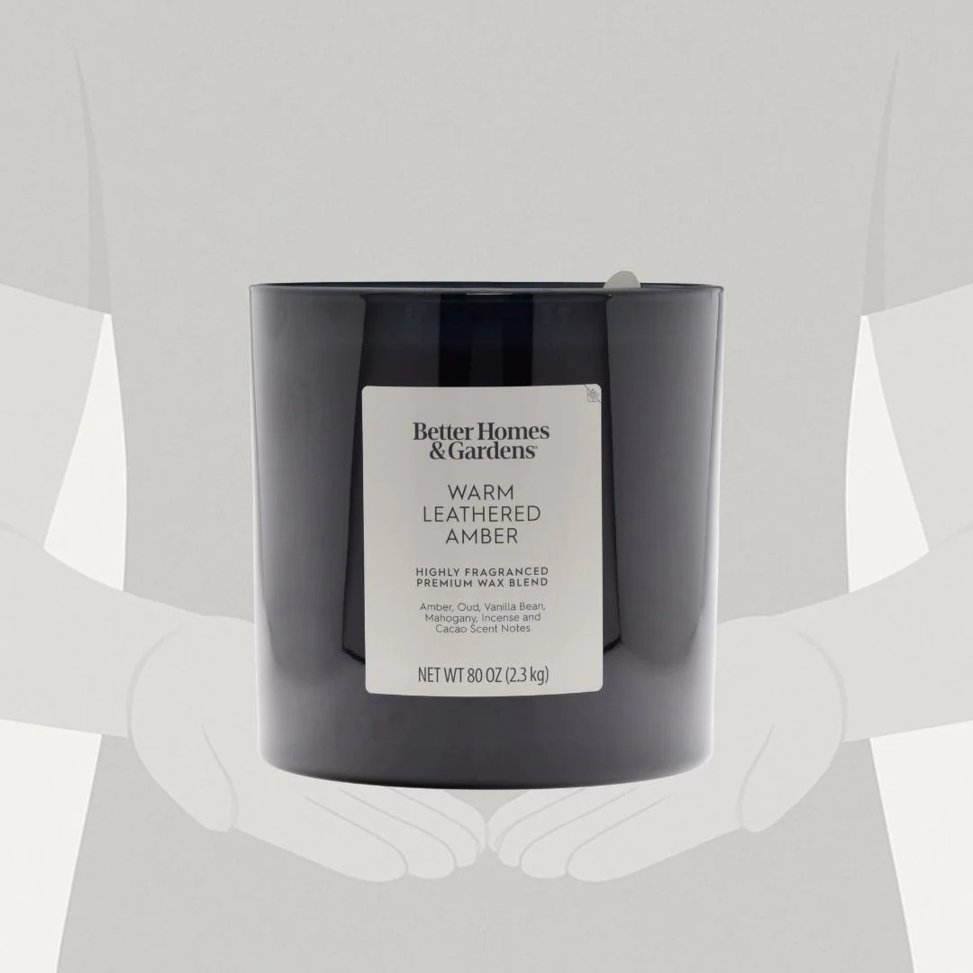 Better Homes & Gardens Warm Leathered Amber Scented 4-Wick 80oz (2.26 kg) Large Oversized Jar Can... | Walmart (US)