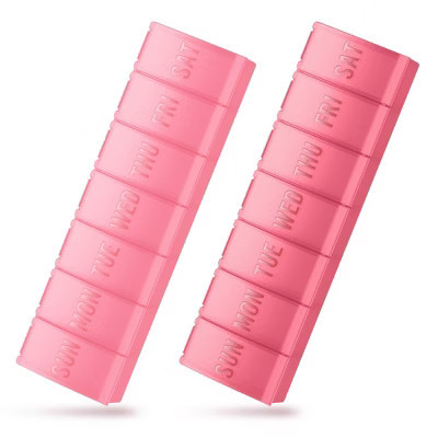 ONE PIX Pill Organizer, 2 Packs, Weekly Pill Organizer, XL Daily Pill Case, 7 Day Medicine Pill Organziers for Vitamin Supplements Sakura Pink & Red | Target