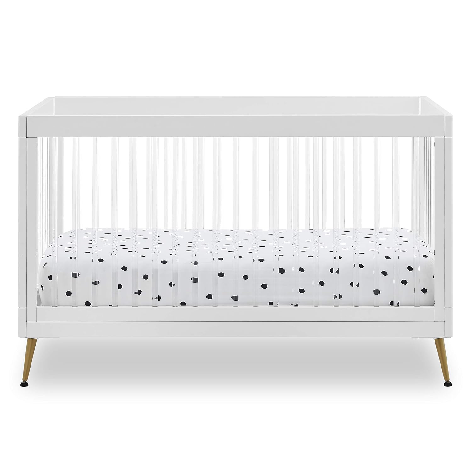 Delta Children Sloane 4-in-1 Acrylic Convertible Crib - Includes Conversion Rails, Bianca White w... | Amazon (US)