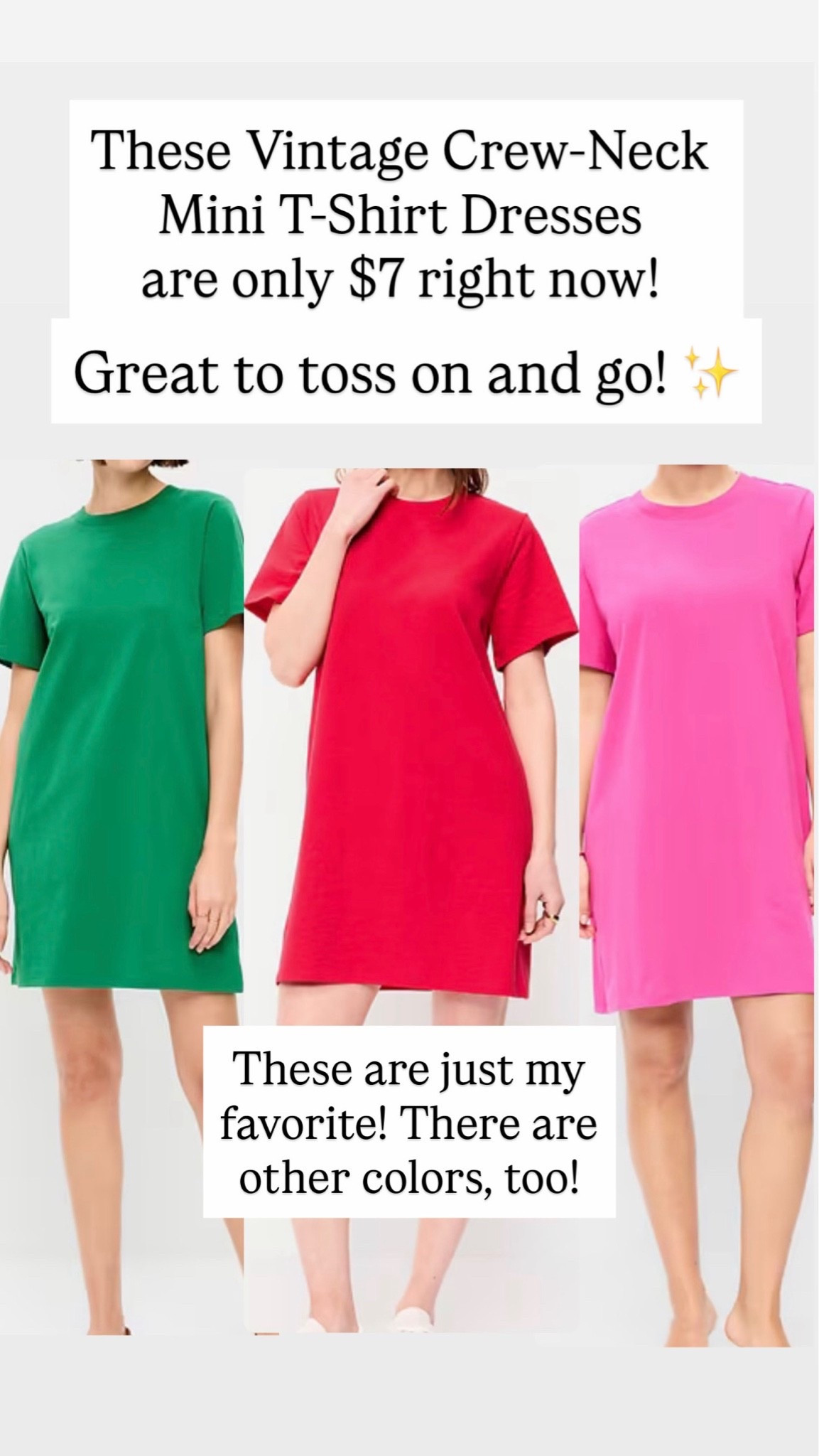 Vintage Crew-Neck Mini T-Shirt Dress

#LTKootd #LTKSaleAlert
