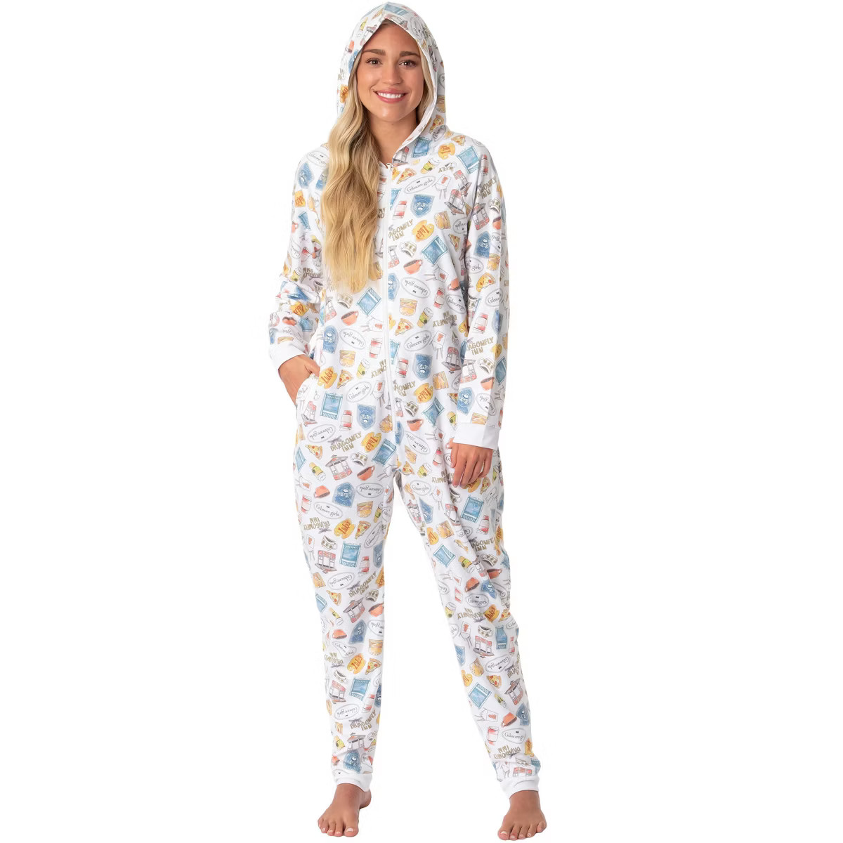 Intimo Gilmore Girls Womens' Luke's Diner Stars Hollow Sleep Lounge Union Suit (L/XL) White | Target