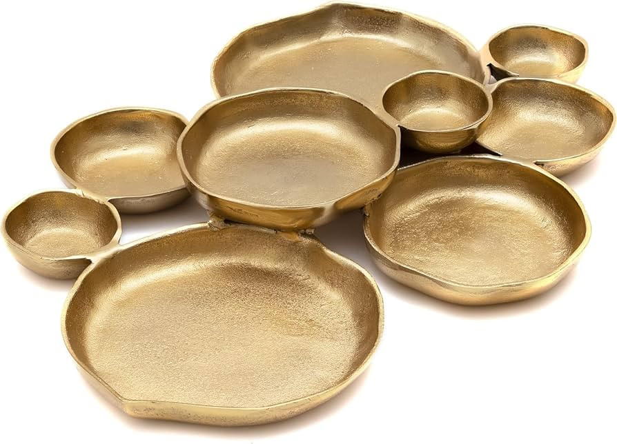 Cluster Decorative Bowls, Bright Gold Brass - Decoration, Snack Tray Bowl, Chip and Dip Strong Br... | Amazon (US)
