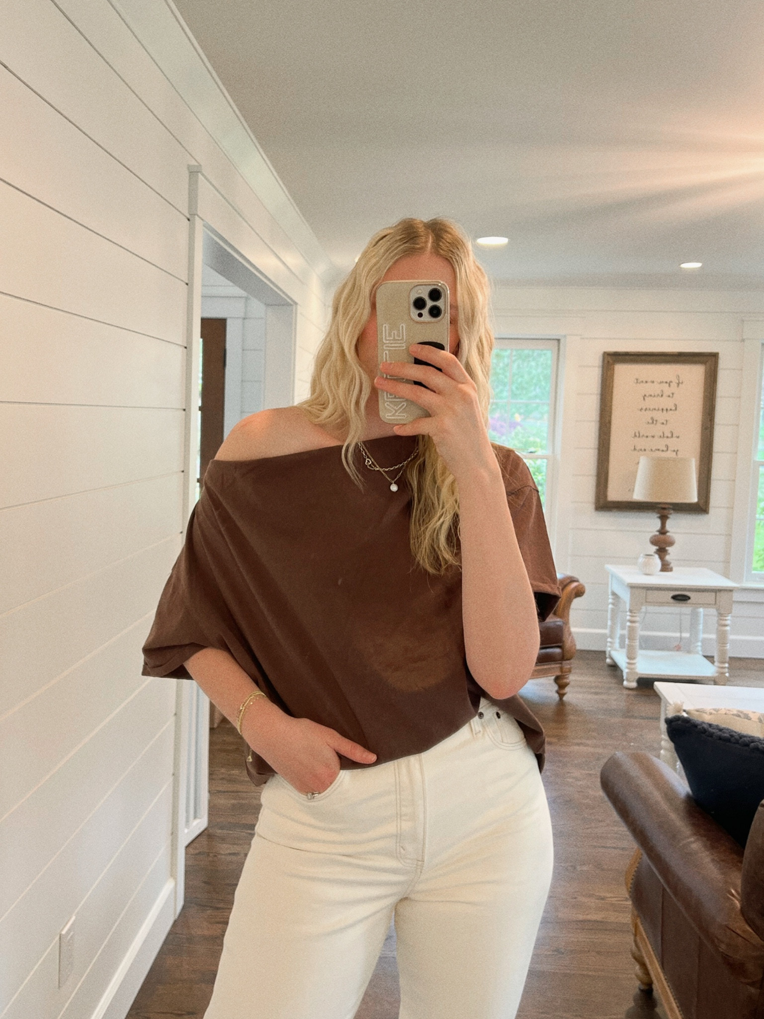 Nuuds off the shoulder t! Wearing a medium 

#LTKunder100 #LTKunder50