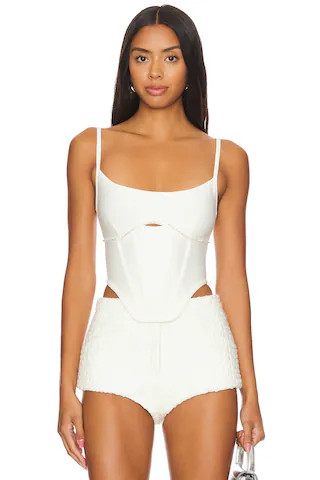 Gia Corset Top in White | Revolve Clothing (Global)