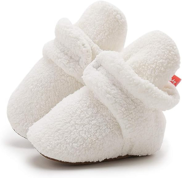 Bellocasa Infant Baby Boys Girls Cozy Fleece Booties Stay on Slippers Non Slip Soft Gripper Sock ... | Amazon (US)