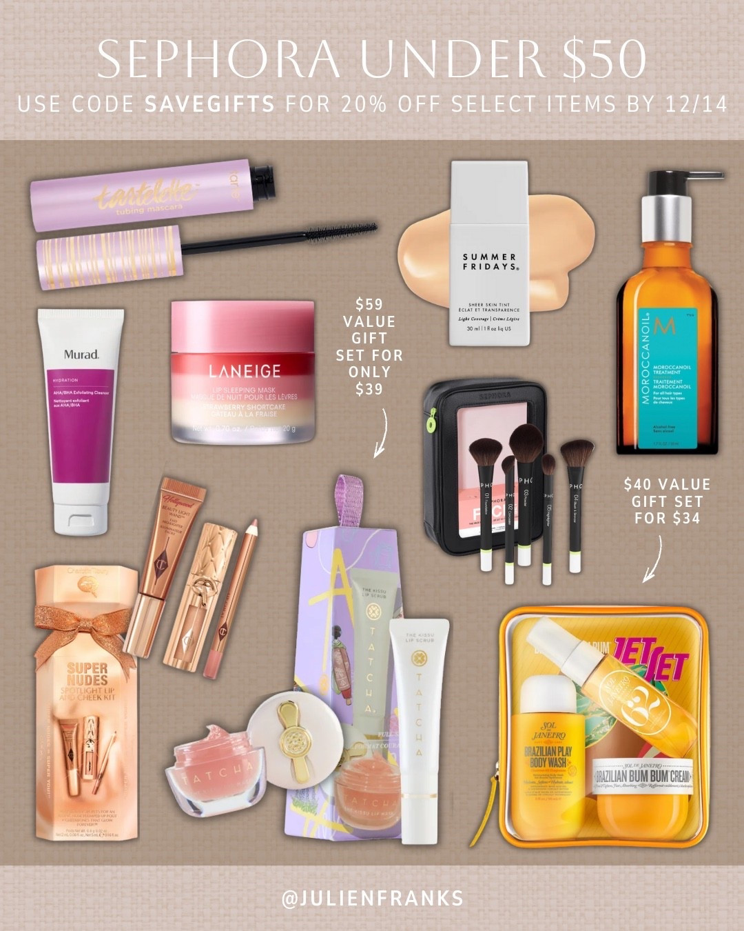 Sephora finds under $50! 💛✨ These are some of my fave products, and would be perfect gifts for the holidays! Use code SAVEGIFTS by 12/14 for 20% off select items!

#sephorafinds #sephorasale #giftideas #beautyessentials #soldejaneiro #laneige #moroccanoil #summerfridays

#LTKGiftGuide #LTKBeauty #LTKSaleAlert