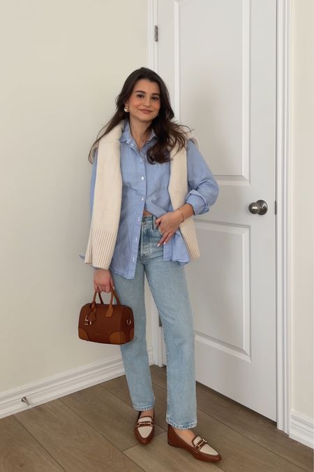 a blue on blue layered look with pops of brown!

#LTKstyletip #LTKSpringSale #LTKfindsunder50