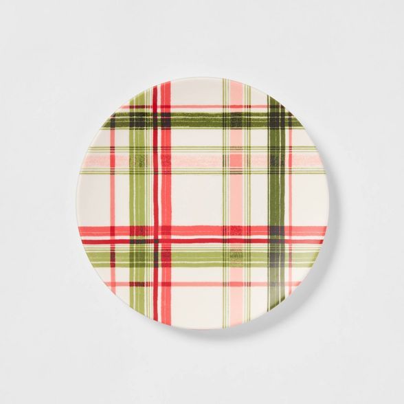 7" Melamine Plaid Layering Plate - Threshold™ | Target