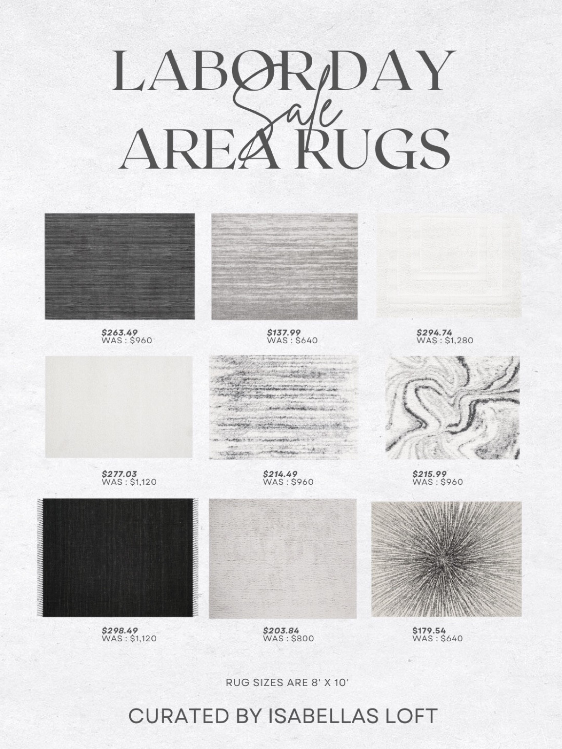 Labor Day Sale• Area Rugs

Media Console, Living Home Furniture, Bedroom Furniture, stand, cane bed, cane furniture, floor mirror, arched mirror, cabinet, home decor, modern decor, mid century modern, kitchen pendant lighting, unique lighting, Console Table, Restoration Hardware Inspired, ceiling lighting, black light, brass decor, black furniture, modern glam, entryway, living room, kitchen, bar stools, throw pillows, wall decor, accent chair, dining room, home decor, rug, coffee table 

#LTKSale #LTKhome #LTKsalealert