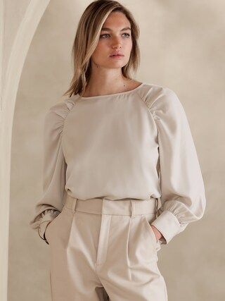 Ruched-Sleeve Blouse | Banana Republic Factory