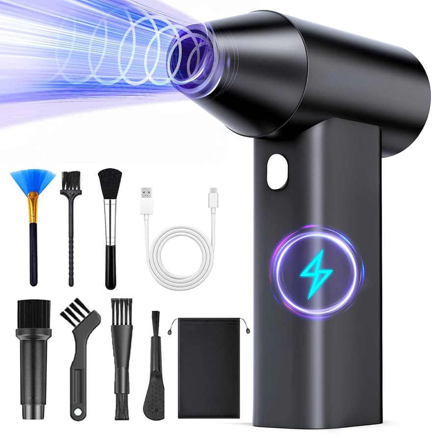 Compressed Air Duster- Mini Blower 3-SpeedAdjustable High-Speed Aluminum Alloy HairDryer,150000RP... | Amazon (US)