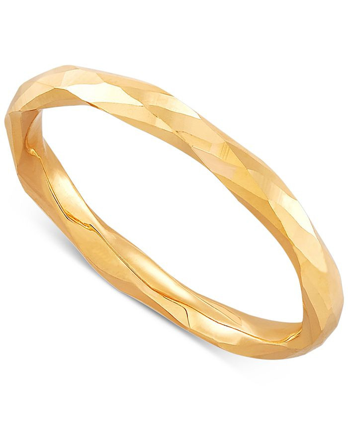 Macy's Polished Twist-Look Band in 10k Gold, Rose Gold & White Gold & Reviews - Rings - Jewelry &... | Macys (US)