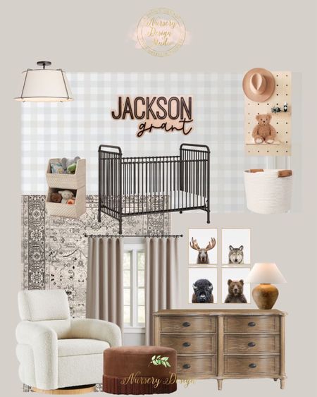 Nursery Inspiration, black crib, taupe curtains, dresser, boucle chair 

#LTKhome #LTKbump #LTKbaby